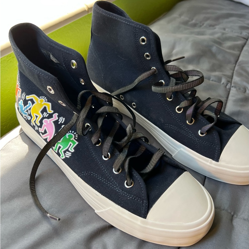 Keith Haring High Top Black Sneakers - Uni-sex.